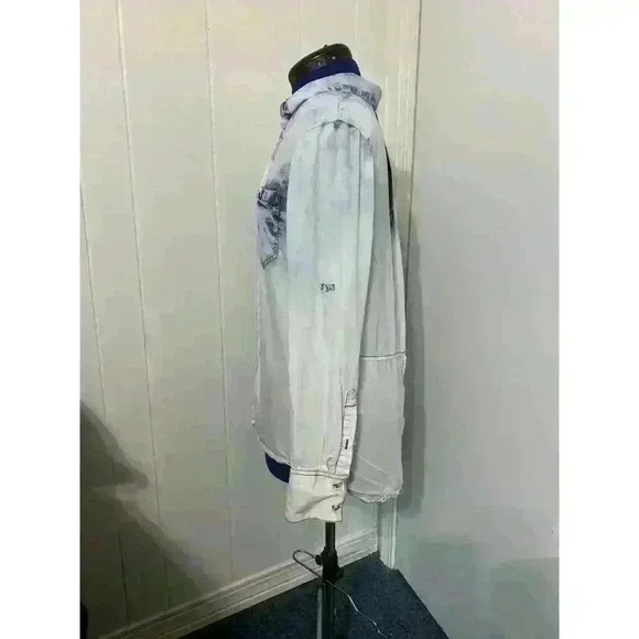 Thread and Supply Women's Shirt Medium Tye Dye Button up Roll Tab Sleeve Western - Picture 2 of 9